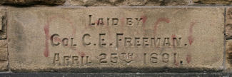 Holmfirth - Foundation stone laid by Col CE Freeman, April 25th 1891